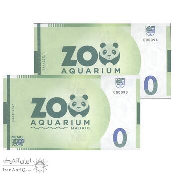 اسکناس 0 یورو بدون تاریخ - آکواریوم باغ وحش مادرید - جفت - UNC65 - اسپانیا