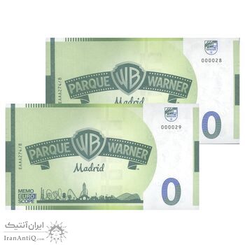 اسکناس 0 یورو بدون تاریخ - پارک وارنر مادرید-دری - جفت - UNC64 - اسپانیا