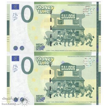 اسکناس 0 یورو بدون تاریخ - پارک وارنر مادرید-لونی تونز - جفت - UNC64 - اسپانیا