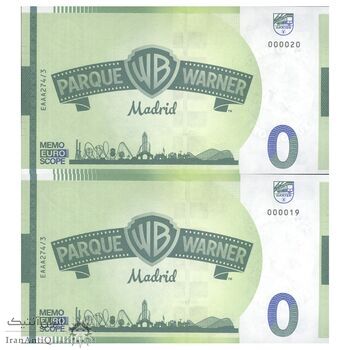 اسکناس 0 یورو بدون تاریخ - پارک وارنر مادرید-لونی تونز - جفت - UNC64 - اسپانیا