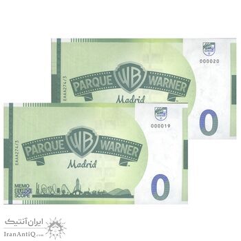 اسکناس 0 یورو بدون تاریخ - پارک وارنر مادرید-لونی تونز - جفت - UNC64 - اسپانیا