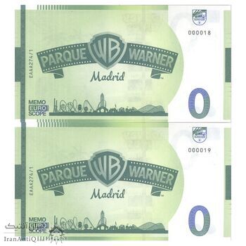 اسکناس 0 یورو بدون تاریخ - پارک وارنر مادرید-لونی تونز - جفت - UNC65 - اسپانیا