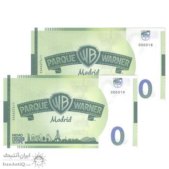 اسکناس 0 یورو بدون تاریخ - پارک وارنر مادرید-لونی تونز - جفت - UNC65 - اسپانیا