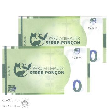 اسکناس 0 یورو بدون تاریخ - پارک حیوانات سر-پونچون - جفت - UNC65 - فرانسه اسکناس 0 یورو بدون تاریخ - پارک حیوانات سر-پونچون - جفت - UNC65 - فرانسه