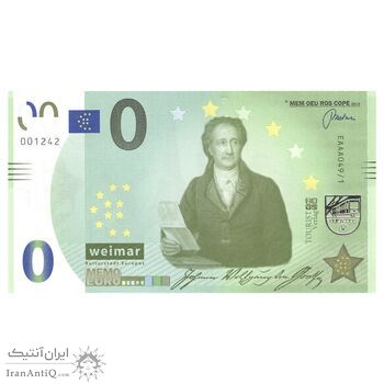 اسکناس 0 یورو بدون تاریخ جمهوری فدرال - گوته - تک - UNC65 - آلمان اسکناس 0 یورو بدون تاریخ جمهوری فدرال - گوته - تک - UNC65 - آلمان