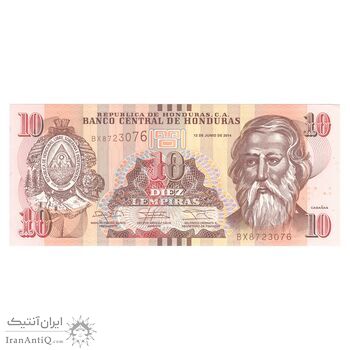 اسکناس 10 لمپیرا 2014 جمهوری - تک - UNC65 - هندوراس