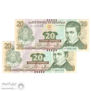 اسکناس 20 لمپیرا 2019 جمهوری - جفت - UNC65 - هندوراس