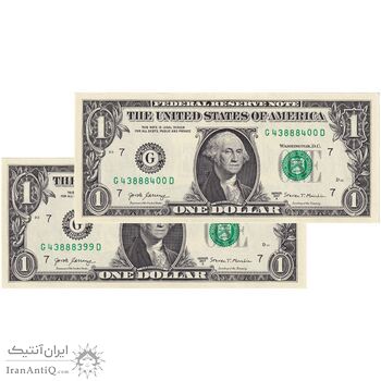 اسکناس 1 دلار 2017 جمهوری فدرال - H (شیکاگو) - جفت - UNC63 - آمریکا