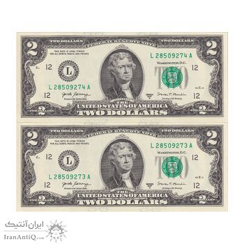 اسکناس 2 دلار 2017 جمهوری فدرال - L (سان فرانسیسکو) - جفت - UNC62 - آمریکا