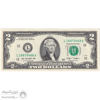 اسکناس 2 دلار 2009 جمهوری فدرال - L (سان فرانسیسکو) - تک - UNC63 - آمریکا