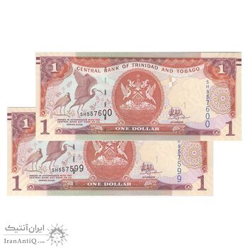 اسکناس 1 دلار 2006 جمهوری - با نوارهای مشکی - جفت - UNC64 - ترینیداد و توباگو