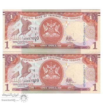اسکناس 1 دلار 2006 جمهوری - با نوارهای مشکی - جفت - UNC64 - ترینیداد و توباگو