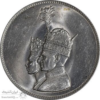 مدال نقره جشن تاجگذاری 1346 - MS64 - محمد رضا شاه