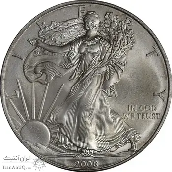 مدال یادبود 1 دلار 2008 عقاب - PF63 - آمریکا