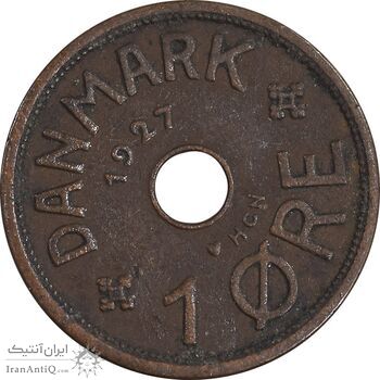 سکه 1 اوره 1927 کریستیان دهم - EF45 - دانمارک
