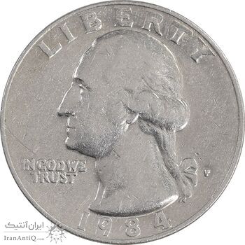 سکه کوارتر دلار 1984P واشنگتن - AU50 - آمریکا