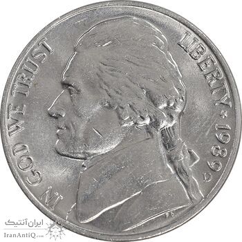 سکه 5 سنت 1989D جفرسون - AU58 - آمریکا