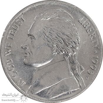 سکه 5 سنت 1995D جفرسون - AU58 - آمریکا