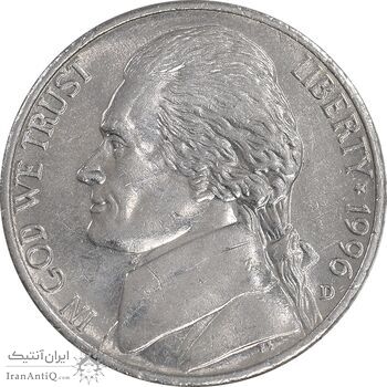 سکه 5 سنت 1996D جفرسون - AU58 - آمریکا