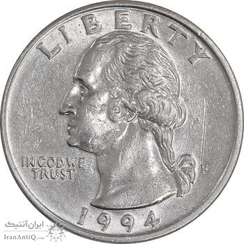 سکه کوارتر دلار 1994P واشنگتن - AU58 - آمریکا