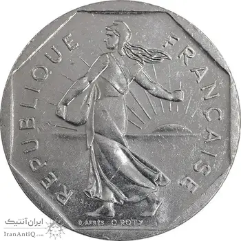سکه 2 فرانک 2000 جمهوری پنجم - MS61 - فرانسه
