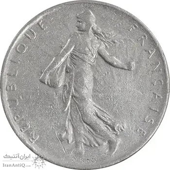 سکه 1 فرانک 1976 جمهوری پنجم - EF45 - فرانسه