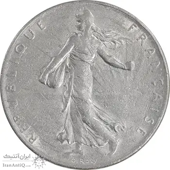 سکه 1 فرانک 1974 جمهوری پنجم - AU58 - فرانسه