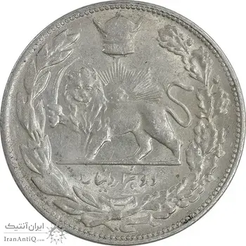 سکه 2000 دینار 1307 تصویری - AU58 - رضا شاه