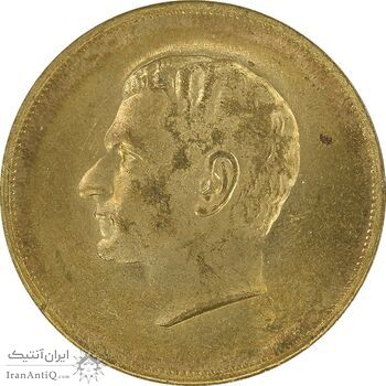 مدال برنز بیست و پنجمین سال سلطنت 1344 - AU58 - محمدرضا شاه