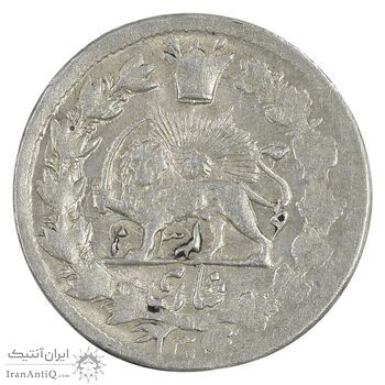 سکه شاهی 1319 صاحب زمان - با شیر و خورشید - ارور تاریخ مکرر چرخیده - AU50 - مظفرالدین شاه