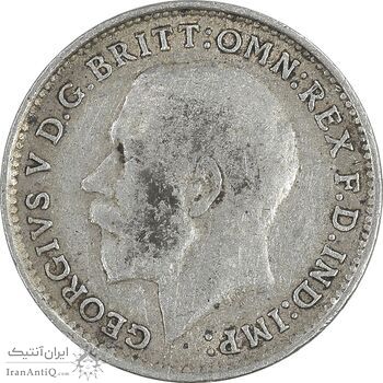 سکه 3 پنس 1919 جرج پنجم - EF45 - انگلستان