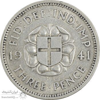 سکه 3 پنس 1941 جرج ششم - AU55 - انگلستان