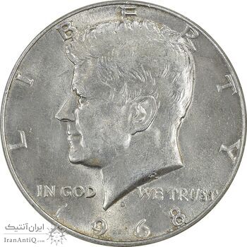 سکه نیم دلار 1968D کندی - MS62 - آمریکا