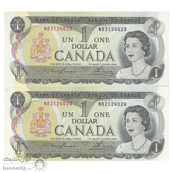 اسکناس 1 دلار 1973 الیزابت دوم - جفت - UNC64 - کانادا
