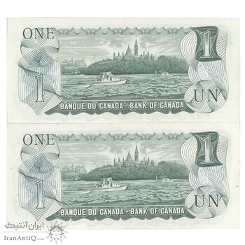 اسکناس 1 دلار 1973 الیزابت دوم - جفت - UNC64 - کانادا