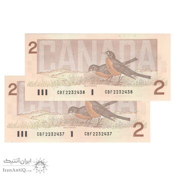 اسکناس 2 دلار 1986 الیزابت دوم - جفت - AU50 - کانادا