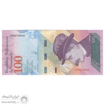 اسکناس 100 بولیوار 2018 جمهوری بولیواری - تک - UNC63 - ونزوئلا