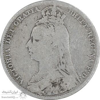 سکه 1 شیلینگ 1890 ویکتوریا - VF25 - انگلستان