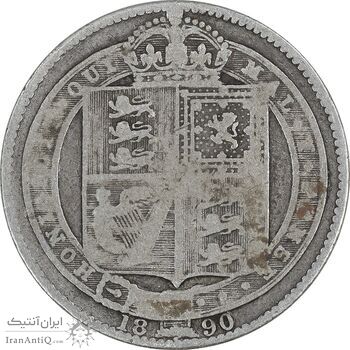 سکه 1 شیلینگ 1890 ویکتوریا - VF25 - انگلستان