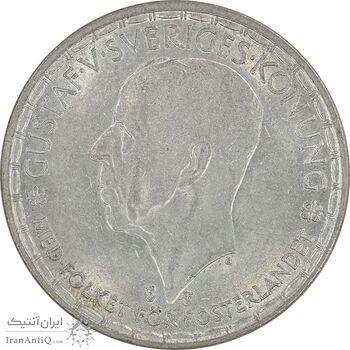 سکه 2 کرون 1946 گوستاو پنجم - AU58 - سوئد