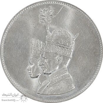 مدال نقره جشن تاجگذاری 1346 - MS62 - محمد رضا شاه