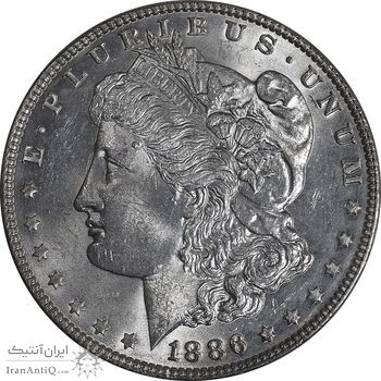 سکه یک دلار 1886 مورگان - MS62 - آمریکا
