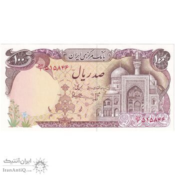 اسکناس 100 ریال (بنی صدر - نوبری) - تک - UNC64 - جمهوری اسلامی