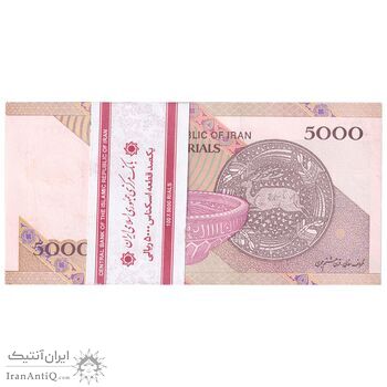 بسته اسکناس 5000 ریال امام (طیب نیا - سیف) - نوار 5000 ریال - UNC - جمهوری اسلامی