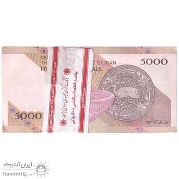 بسته اسکناس 5000 ریال امام (طیب نیا - سیف) - نوار 5000 ریال - UNC - جمهوری اسلامی