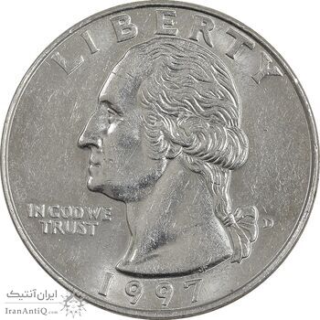 سکه کوارتر دلار 1997D واشنگتن - MS61 - آمریکا