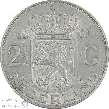 سکه 1/2-2 گلدن 1961 یولیانا - AU55 - هلند