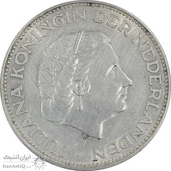 سکه 1/2-2 گلدن 1961 یولیانا - AU55 - هلند