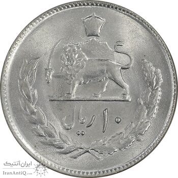 سکه 10 ریال 2537 - MS64 - محمد رضا شاه