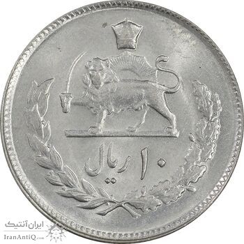 سکه 10 ریال 2536 - MS62 - محمد رضا شاه